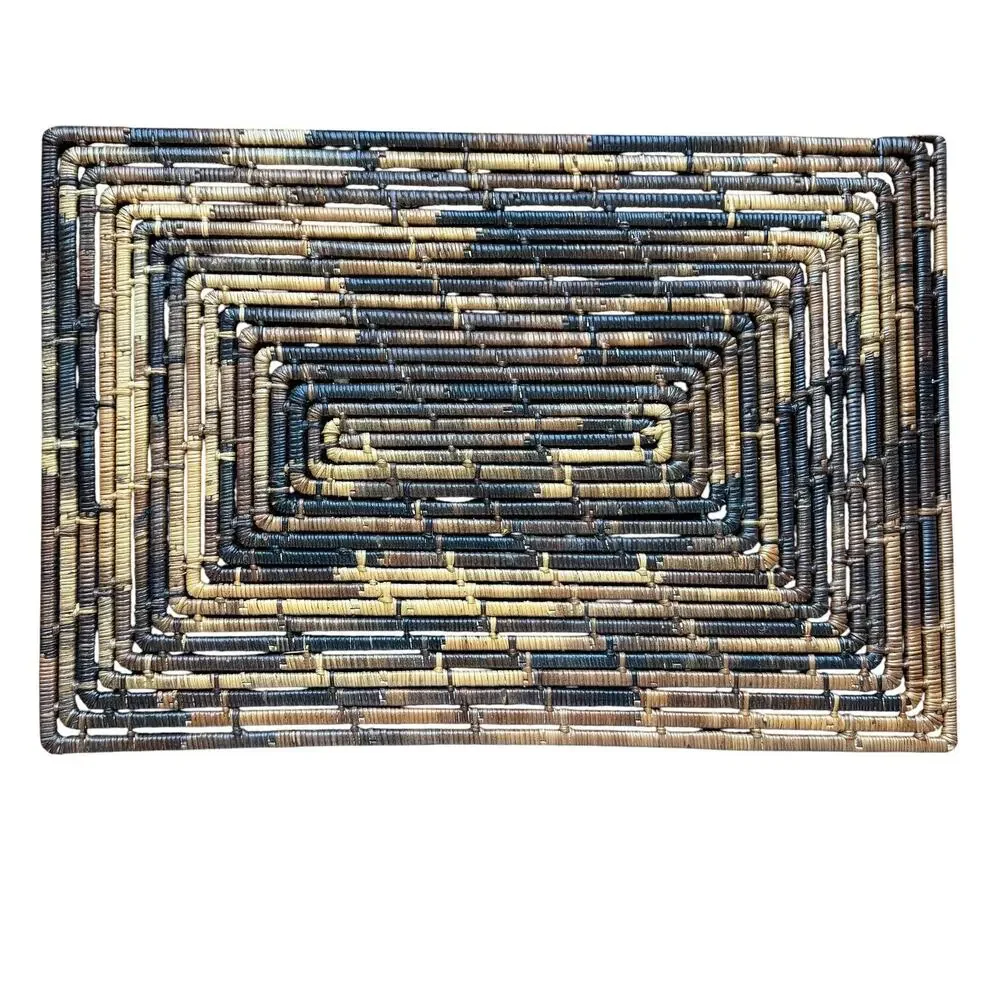 Set 4 Brown Rattan Woven Rectangular Placemats Table Dining Decor Kitchen Boho